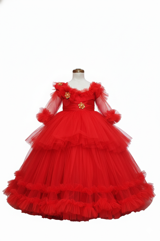 Crimson Royale Party Gown